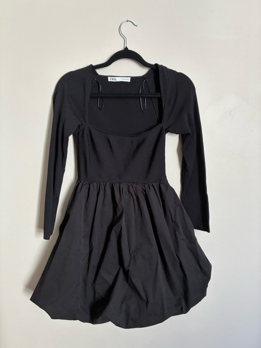 Zara Black Long-Sleeve Dress Size M